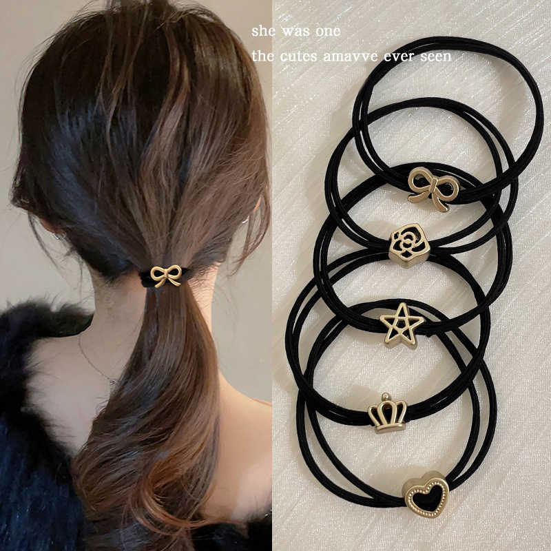 Cabecería de 2025 nueva banda de goma de alta gama para mujeres anillo de cabello de cabello de cabello de alta elasticidad y duradera cubierta de cuero tocado adulto