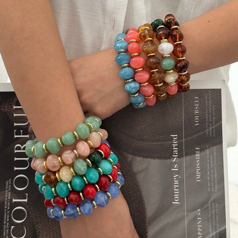 Cross-Border Exclusive Supply of Vacation-Style Irregular Colored Stone Beaded Bracelets, Imitation Natural Jade and Agate Multi-Color Niche Jewelry Cross-Border Exclusive Supply of Vacation-Style Irregular Colored Stone Beaded Bracelets, Imitation Natural Jade and Agate Multi-Color Niche Jewelry