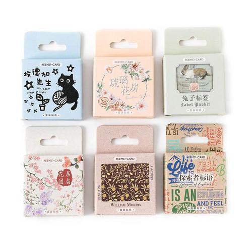 Momo Boxed Stickers Mr. Edgar Series Cat Themed Handbook DIY Material Decoration Stickers Cross-border