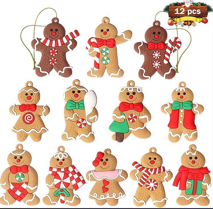 PVC Material Christmas Festival Color Block Pattern Cartoon Style Style Christmas Cartoon Style Color Block PVC Daily Decorative Props