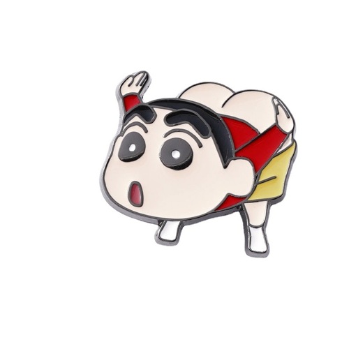 Japanese anime fan peripherals Japanese anime cartoon Crayon Shin-chan funny decorative alloy creative badge brooch
