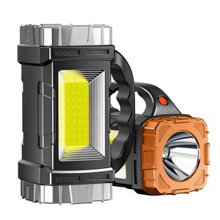 Cross-border multi-function portable lamp LED flashlight outdoor solar rechargeable COB lighting lamp portable Searchlight
