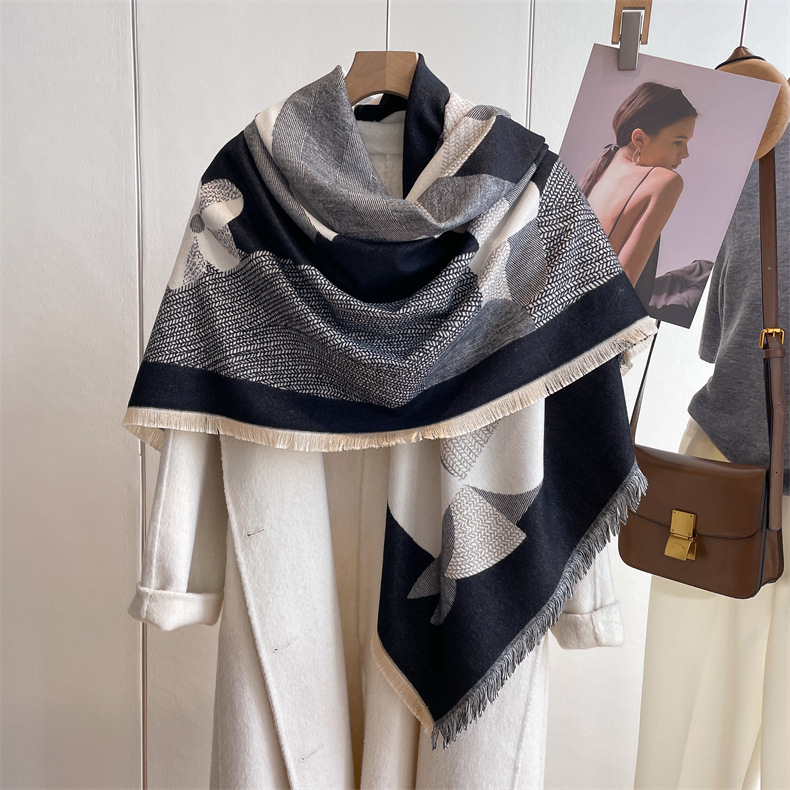 2023 Ősz/Tél Új, Négyzet alakú, Művészeti Stílusú, I Mitációs Kasmír Sál Női Meleg Légkondicionált, Szobai Nyugati Takaró, Kendő_voghion.com