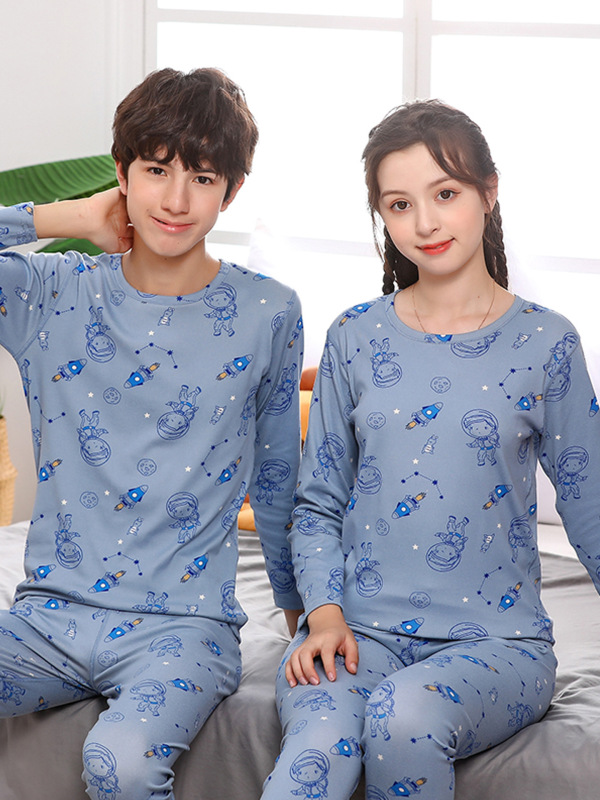 男の子用秋服・秋ズボン、女の子用保温下着、中高生用インナー、ティーンエイジャー用秋冬パジャマセット|undefined