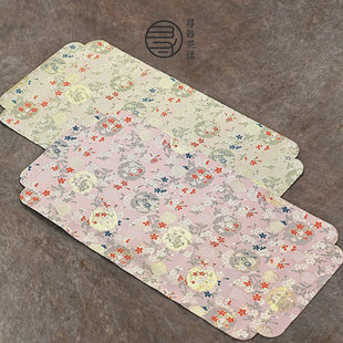 Seeker Japanese Embroidered Waterproof Tea Mat Brocade Weaving Vintage Artistic Cloth Tablecloth Dining Mat Insulated Table Runner