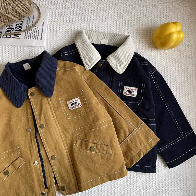 儿童牛仔外套25春秋季男童工装外套中小童夹克衫男孩宝宝翻领上衣