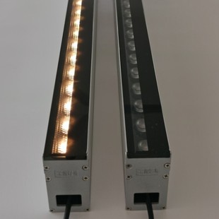 Anti-Glare Linear Wall Washer Light for Building Lighting, High-Voltage 24W Advertising Outline Guardrail Exterior Wall Washer with Golden Light