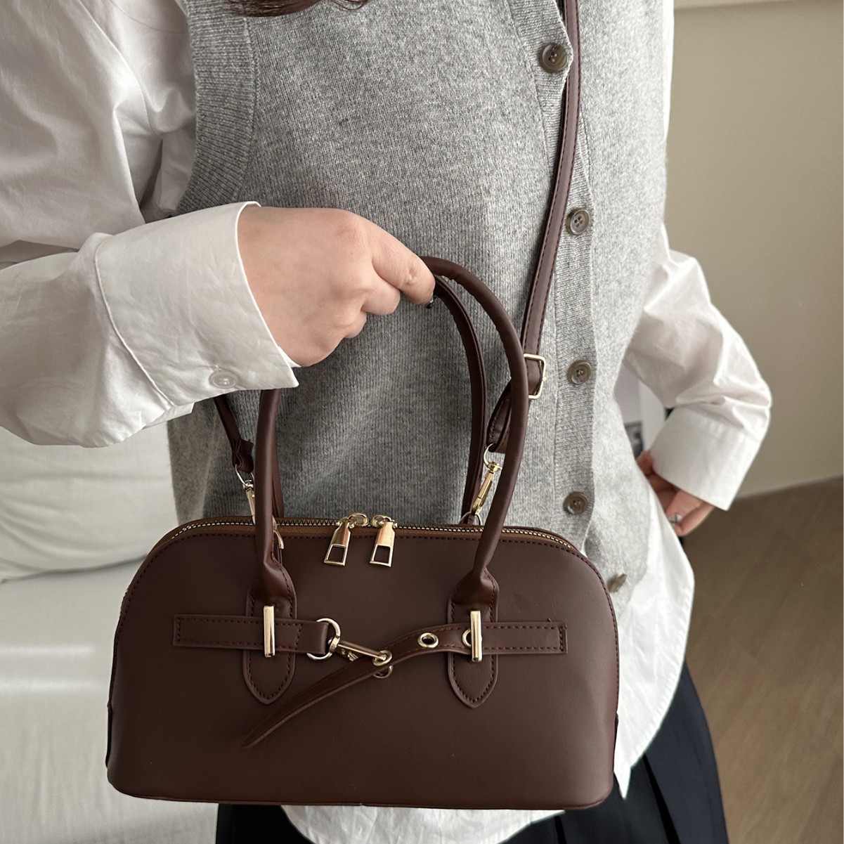 Damen Bowling Handtasche Elegante Umhängetasche Für Den Alltag_voghion.com