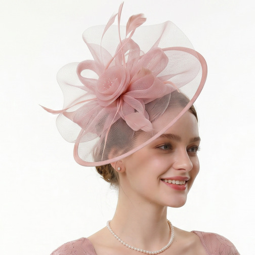 Cross-Border Hair Accessories, European and American Bridal Headpieces, Elegant Hair Accessories, Feathers, Exaggerated Evening Veils, Dresses, Cheongsam, Retro Mesh