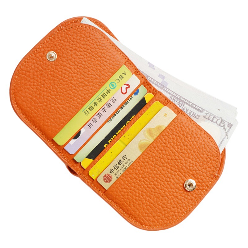 New Style Genuine Leather Wallet for Women, Fashionable Ultra-Thin Small Wallet, First-Layer Cowhide Card Holder with Multiple Card Slots, Korean Style Short Wallet