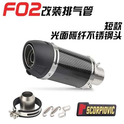 exhaust pipe, Exhaust pipe - f02-short-glossy-carbon-fiber-blackhead