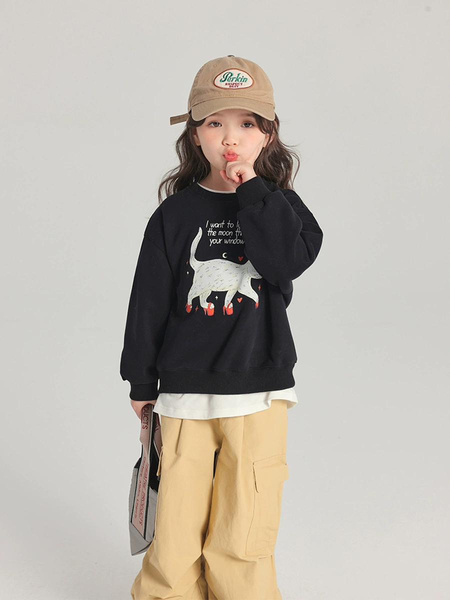 Children's cartoon cute sweatshirt girl's, print