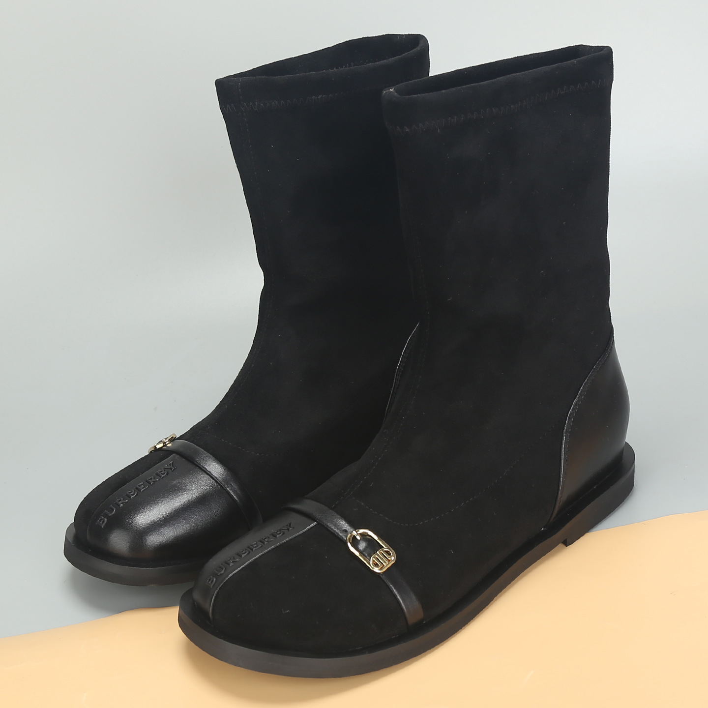 处理秋季新款大码女鞋41一43时尚圆头弹力瘦瘦靴舒适百搭大号单靴