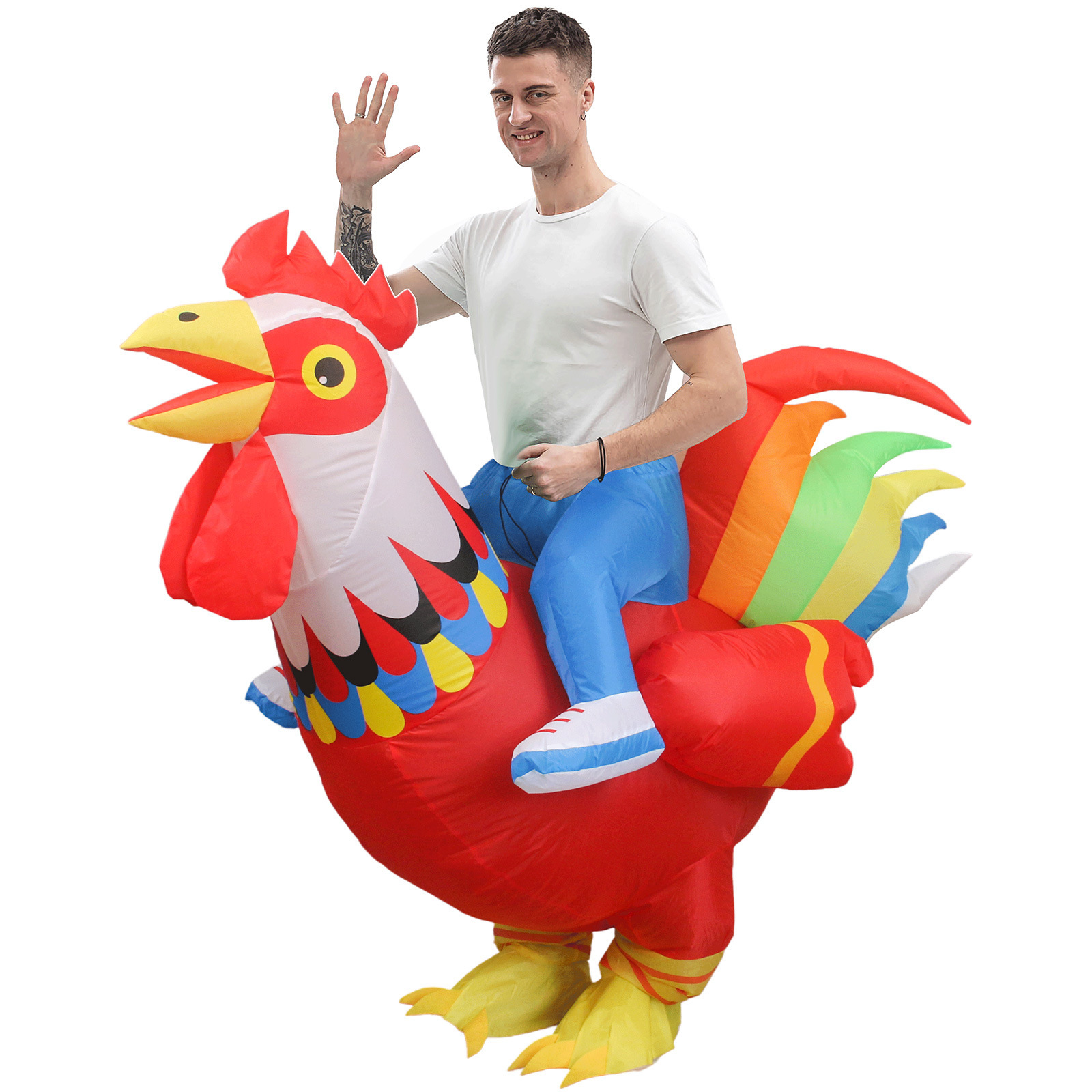 Amazon disfraces de baile accesorios colorido pollos inflables trajes de fiesta Cosplay disfraces de muñecas