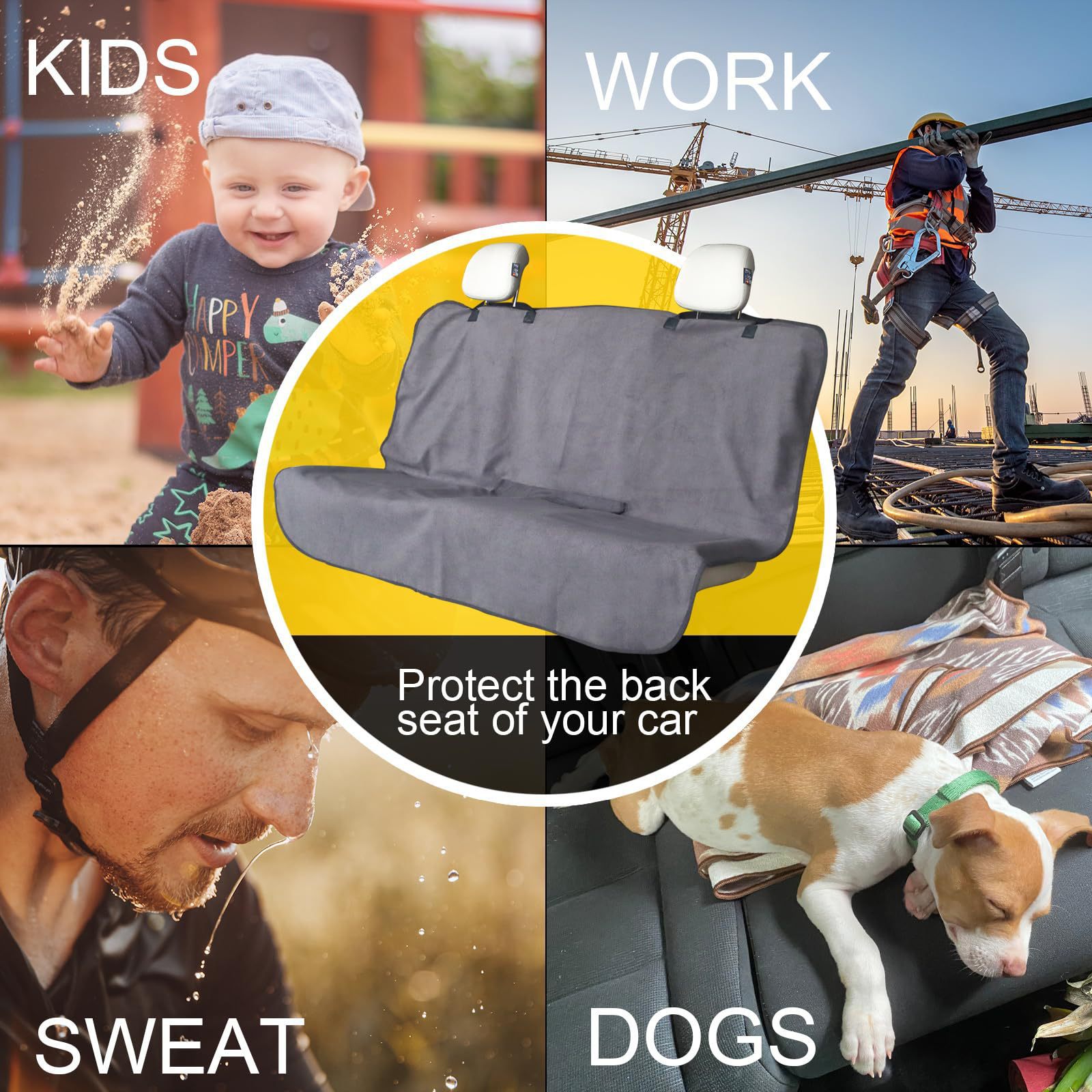 Car seat cushion cover, sweat-absorbing towel, universal car seat cushion for all seasons, dustproof, waterproof, and sweatproof car seat cover