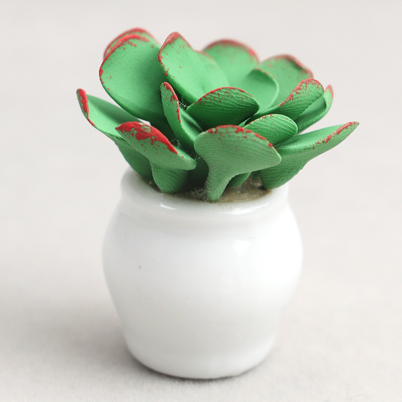 1:12 Dollhouse Dollhouse Mini Furniture Room Decoration Accessories Clay Flower Pots Ornaments Artificial 2
