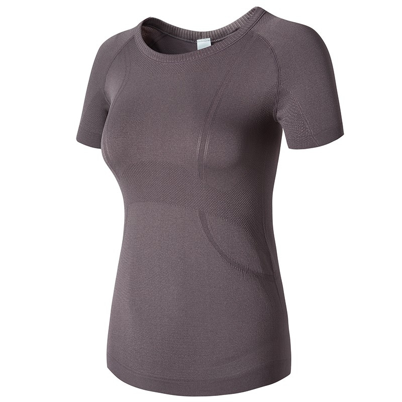 Cross-border Stretch Breathable Yoga Suit Slim-fit Quick-drying Sports Short-sleeved Running Pilates Training Top Xia Xin