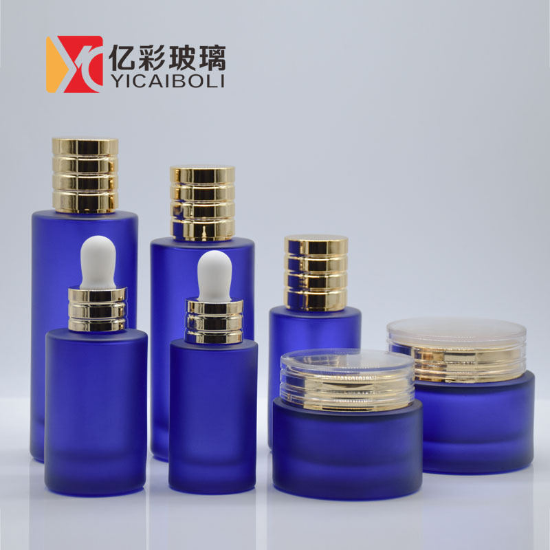 新款玻璃瓶套装现货100ml喷雾分装瓶40ml精华瓶50g膏霜瓶批发