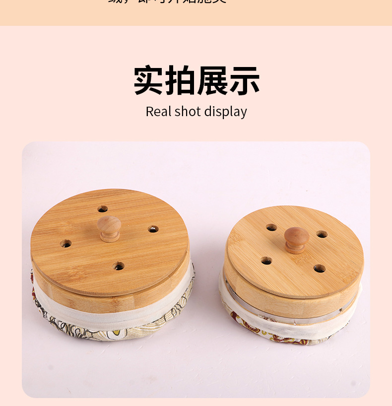 Bamboo Moxibustion Box Ge Jiu Bao with Lid and 500g Moxa Wool for Home Du Mai and Navel Warming Therapy in use