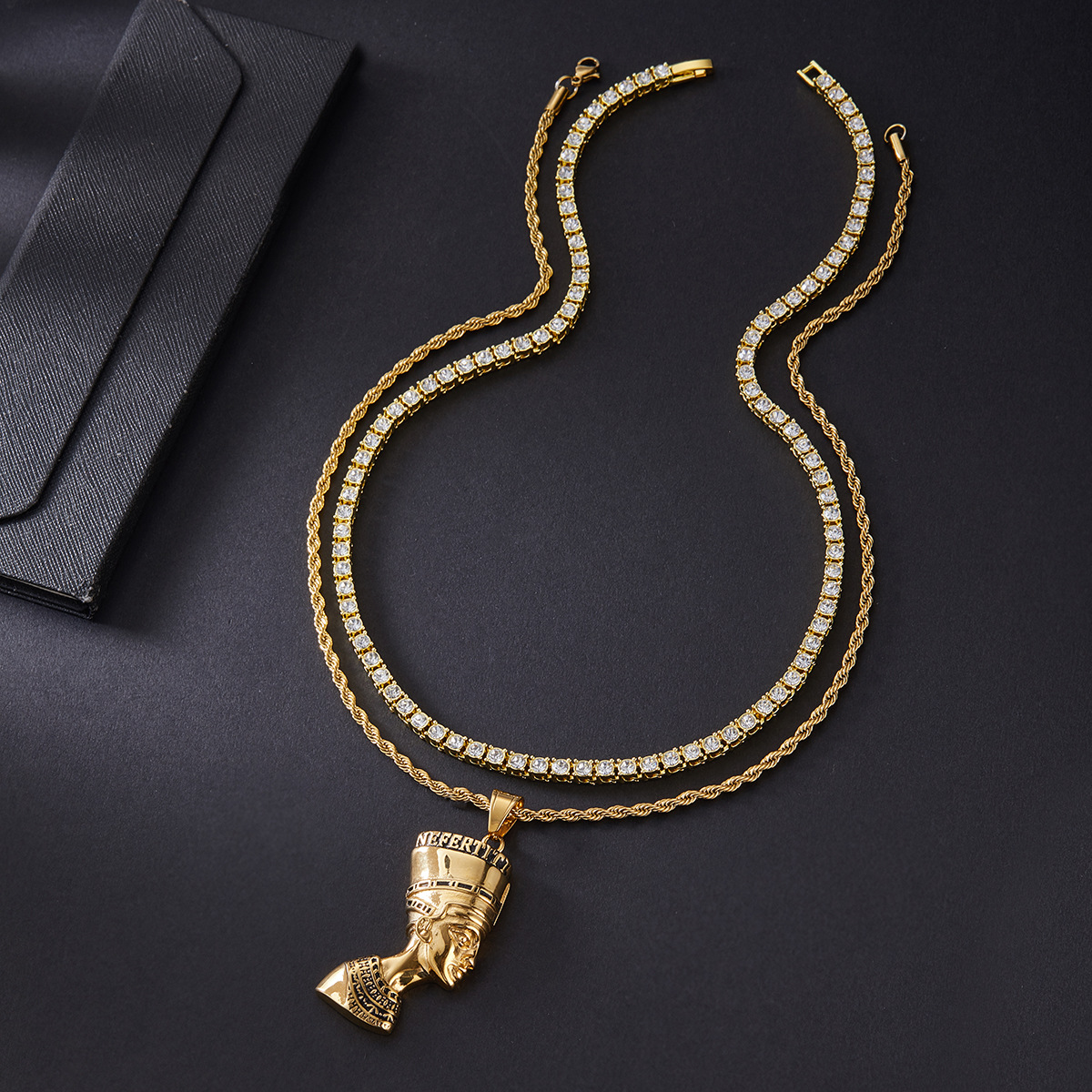 Pharaoh Pendant Necklace Set Personalized Hip Hop Style_voghion.com