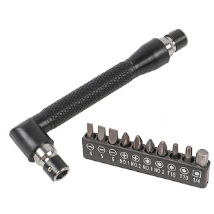 Manufacturer Wholesale L-Shaped 1/4 Hexagonal Screwdriver Bit 90-Degree Double-Headed Handle Black 6.35 Wrench Tool
