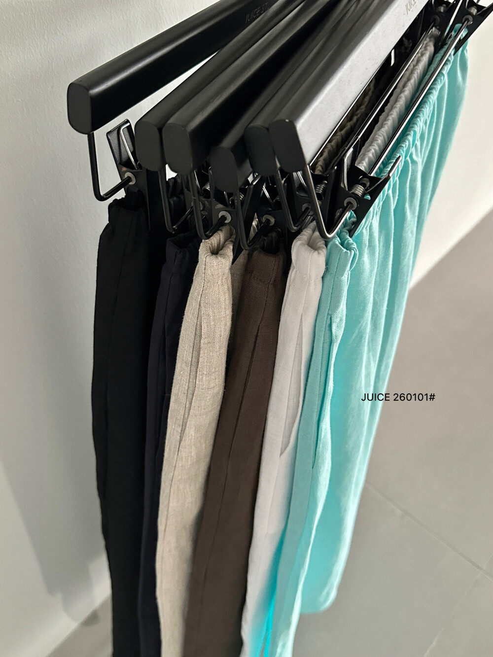Chân váy linen cạp chun chữ A dáng dài nữ phong cách tối giản — màu đen, Xanh đen, Xanh nước biển, Màu cà phê chi tiết 22