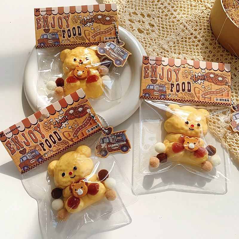 Bonito oso de mantequilla pellizco juguete descompresión artefacto de descompresión pellizco pellizco