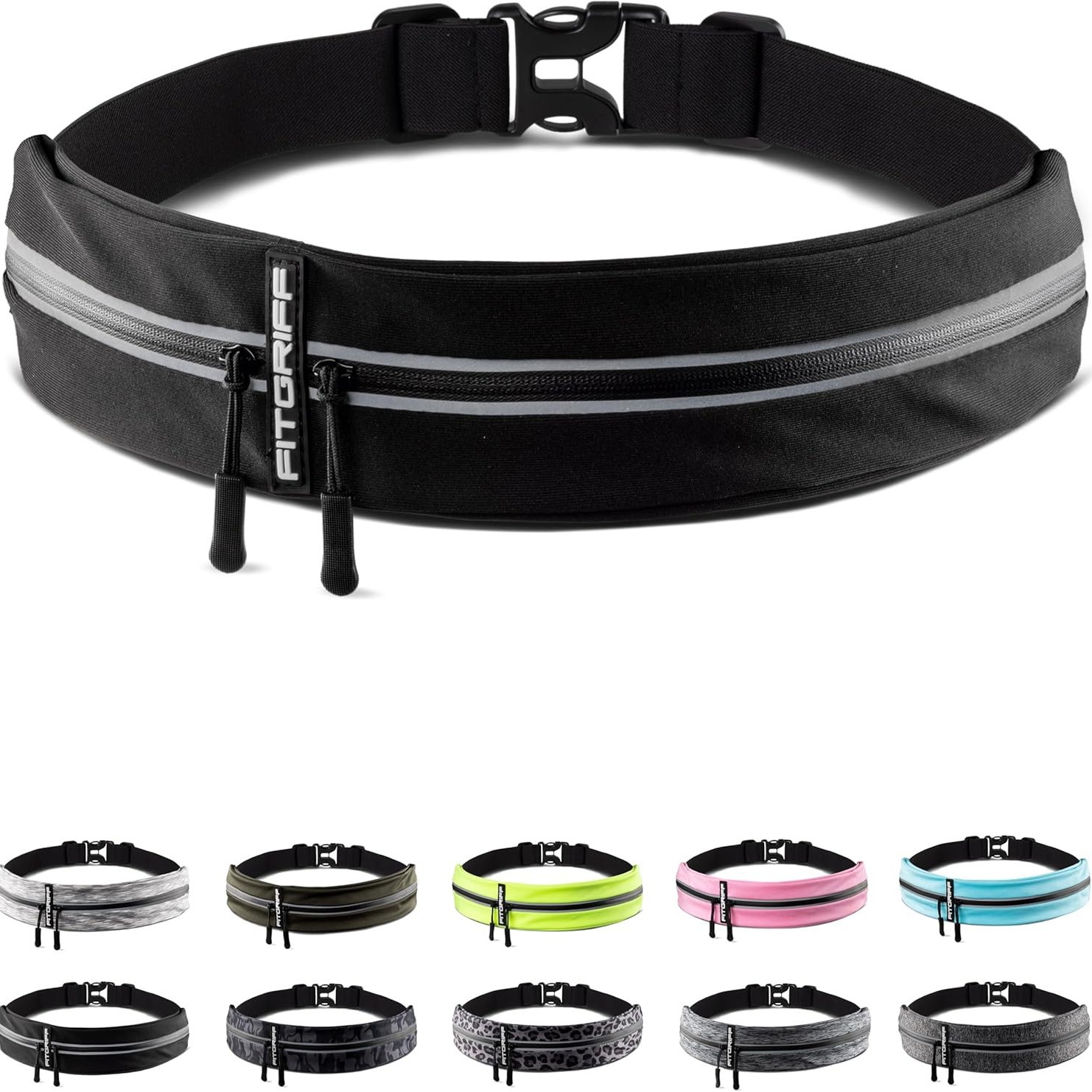 Reflective Sports Waist Bag for Men and Women, Outdoor Hiking Waist Bag, Fitness Phone Anti-Theft High-Elastic Waist Belt