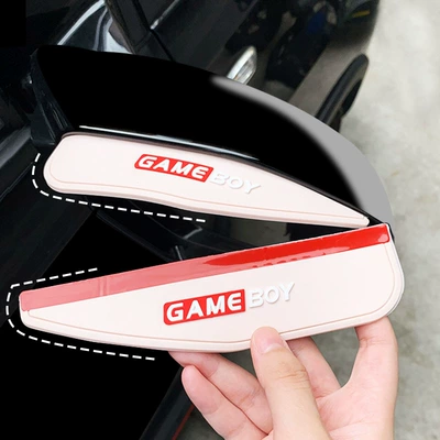 Wuling new Gameboy rain eyebrow rearview mirror modified car double rain-proof car rearview mirror rain shield decoration (Rain shield) - gb-rearview-mirror-rain-eyebrow-white-peach-pink