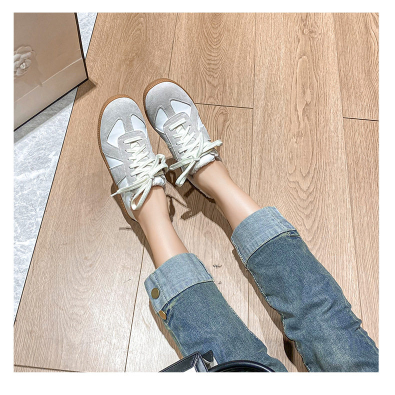 Giày sneaker nữ da thật cổ thấp phong cách tối giản, đế cao su chống trượt — V2 lót nhung, V2 một lớp bên trong chi tiết 19