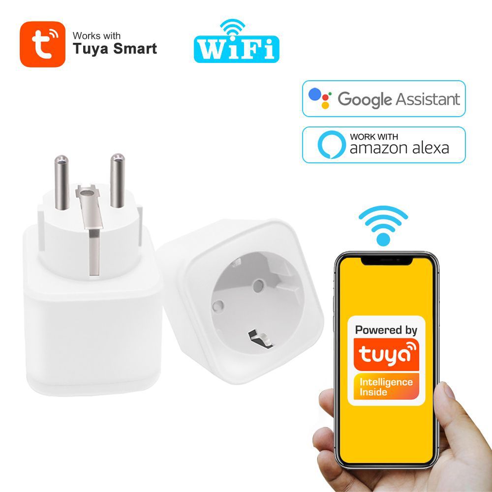 涂鸦欧式欧规欧标欧洲圆头装配带电量计量tuya智能单个插头16A