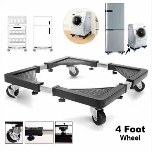 Washing Machine Base Stand with Adjustable Telescopic Mobile Wheels, Universal for Washing Machines and Refrigerators Washing Machine Base Stand with Adjustable Telescopic Mobile Wheels, Universal for Washing Machines and Refrigerators
