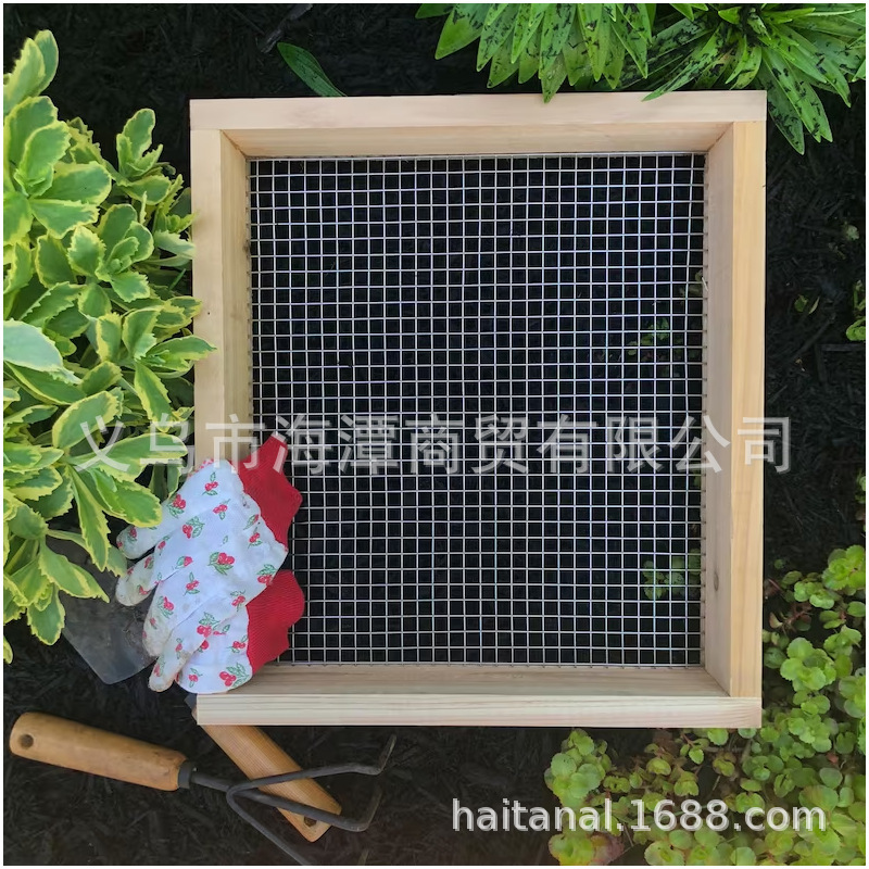 Cross-border Garden Sifter Garden sieve wooden gardening tools for Earth and potting soil