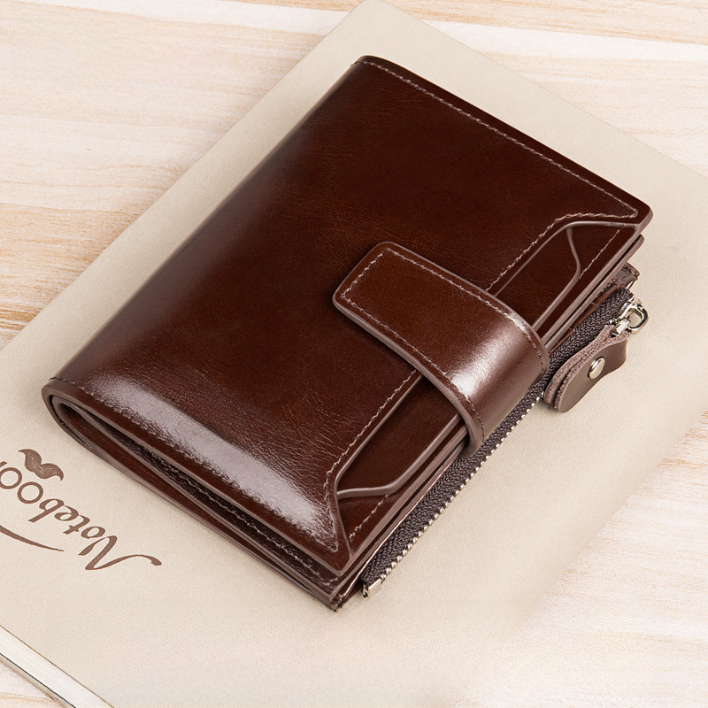 Guangzhou Banianu Leather Goods Factory 2024 New Retro Men's Wallet Anti-Scramble Short Genuine Leather Money Clip