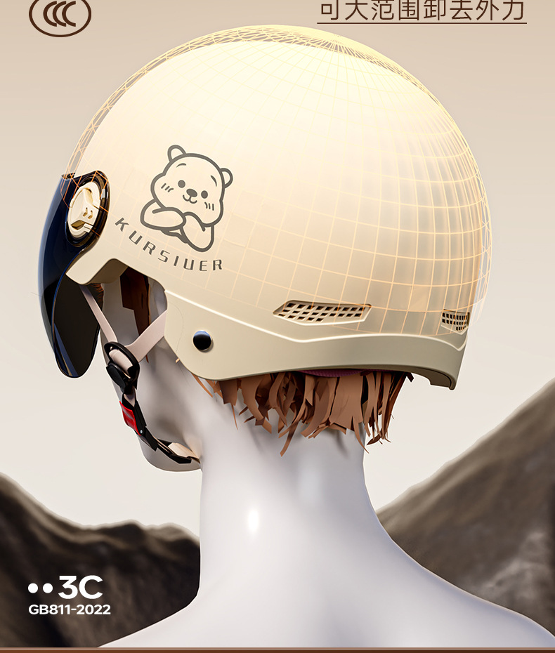 New National Standard 3C Certified Electric Motorcycle Helmet Men Women
