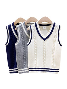 Детский осенний жилет, трикотажный свитер для детского сада, удерживающая тепло форма подходит для мужчин и женщин, оптовые продажи