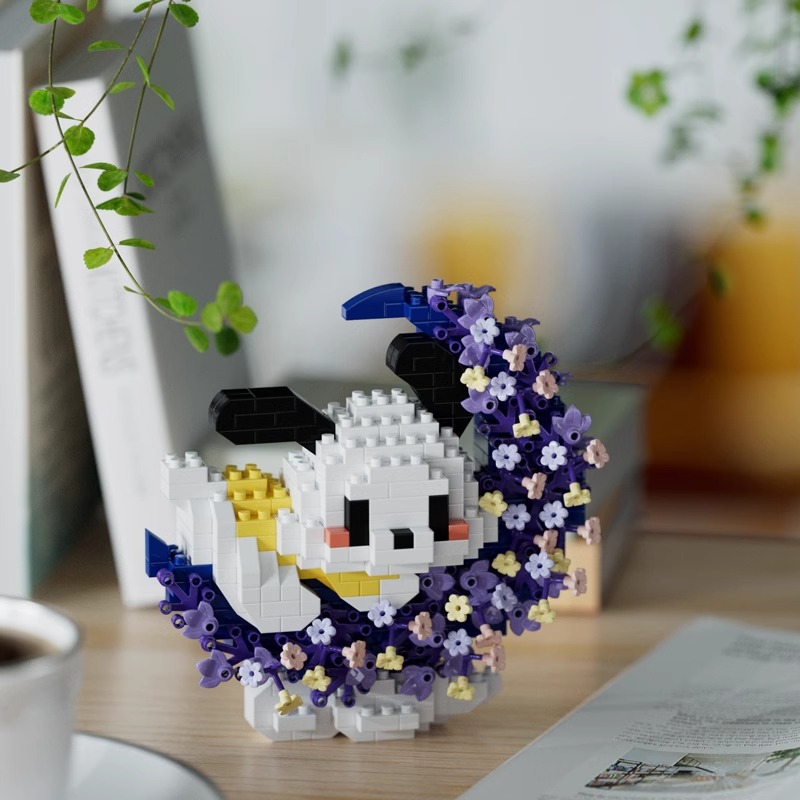 Cubierta de polvo, bloques de construcción, flores, compatible con Lego en maceta, flores de hibisco, juguetes de ensamblaje para niños, venta al por mayor transfronteriza de San Valentín