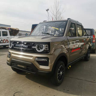 新能源電動四輪車汽車全封閉油電兩用客貨車成人皮卡雙排電動拉貨