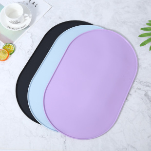 Cross-border Cat and Dog Mat Silicone Pet Mat Oval Silicone Pet Placemat Non-slip Non-overflow Pet Placemat