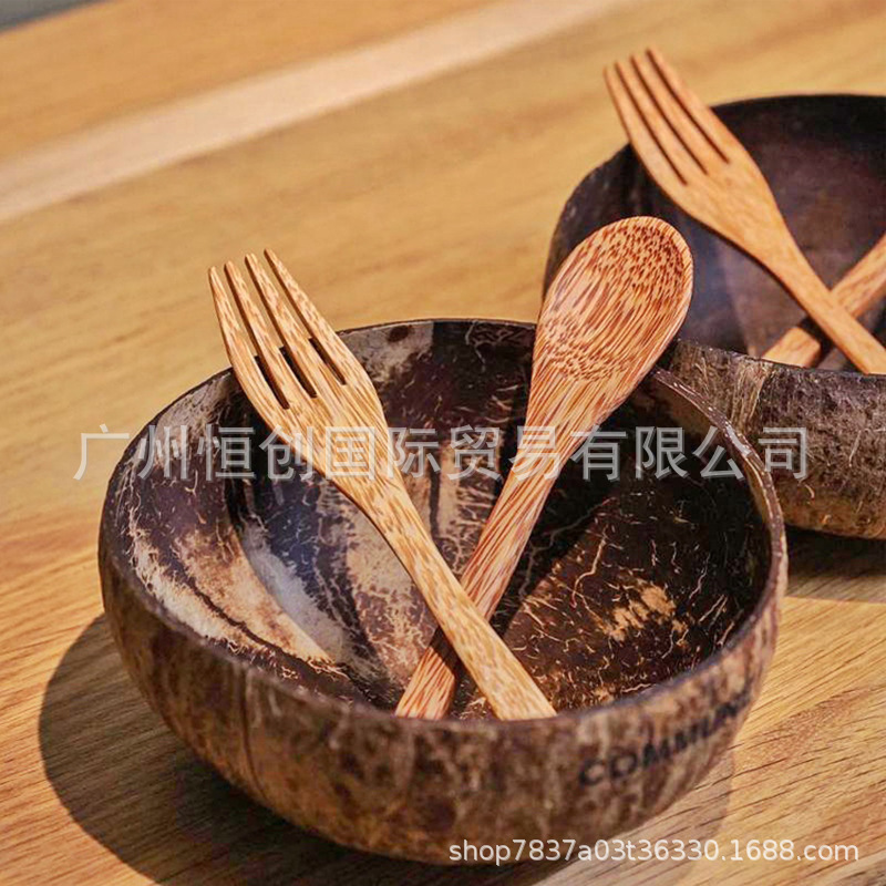 Ins Pure Natural Coconut Bowl Big Belly Bowl Creative Green Healthy Vlog Blogger Same Style Dessert Bowl Niche