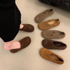 复古一脚蹬平底单鞋女2025新款秋季全包勃肯鞋女鞋软底女士豆豆鞋