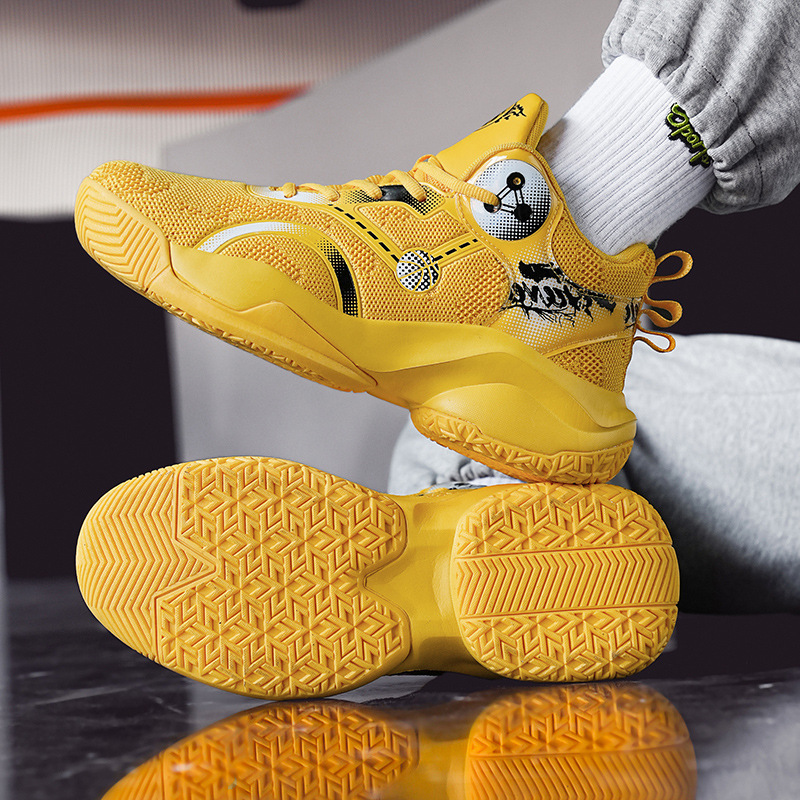 Zapatos de baloncesto de combate super grandes transfronterizos de alta calidad con base de caucho transpirables antideslizantes zapatos deportivos al aire libre juveniles