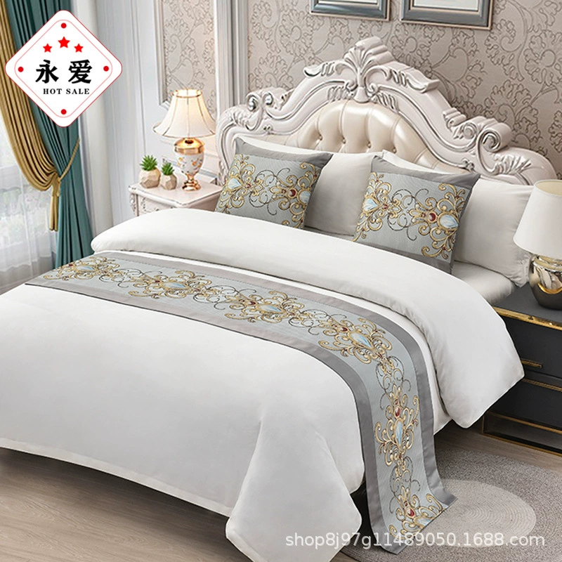 Bed Towel Luxury Hotel Hotel bedding Furnishing Best Best Bed Banner European Simple Light luxury bed cover