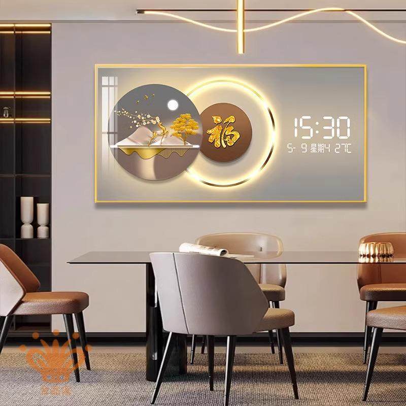 Modern Light Luxury Restaurant Decorative Clock Painting Led Display Time Radar Sensor Digital Display Electronic Screen Clock Wall Art Modern Light Luxury Restaurant Decorative Clock Painting Led Display Time Radar Sensor Digital Display Electronic Screen Clock Wall Art