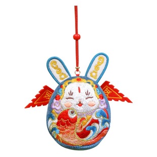 [Qian Li] rabbit year embroidery sachet ornaments rabbit pendant three-dimensional rabbit master sachet ornaments rabbit year gift