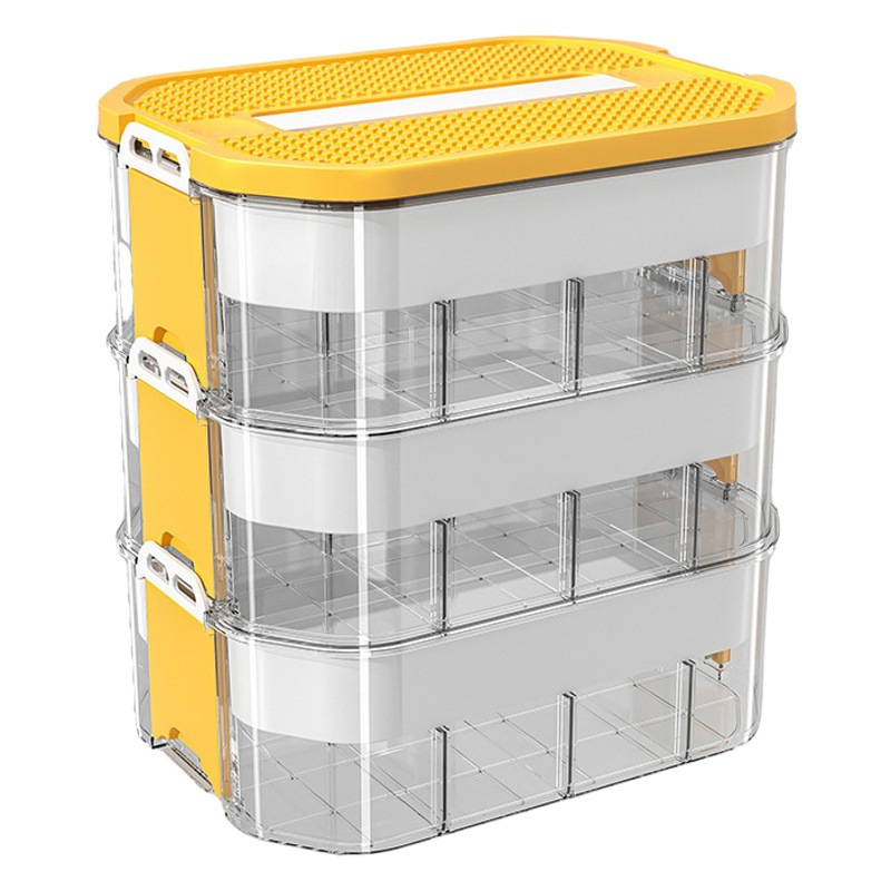 Dumpling caja albóndigas congeladas de múltiples capas refrigerador doméstico albóndigas congeladas crujiente cocina caja de huevos Gran bandeja de albóndigas