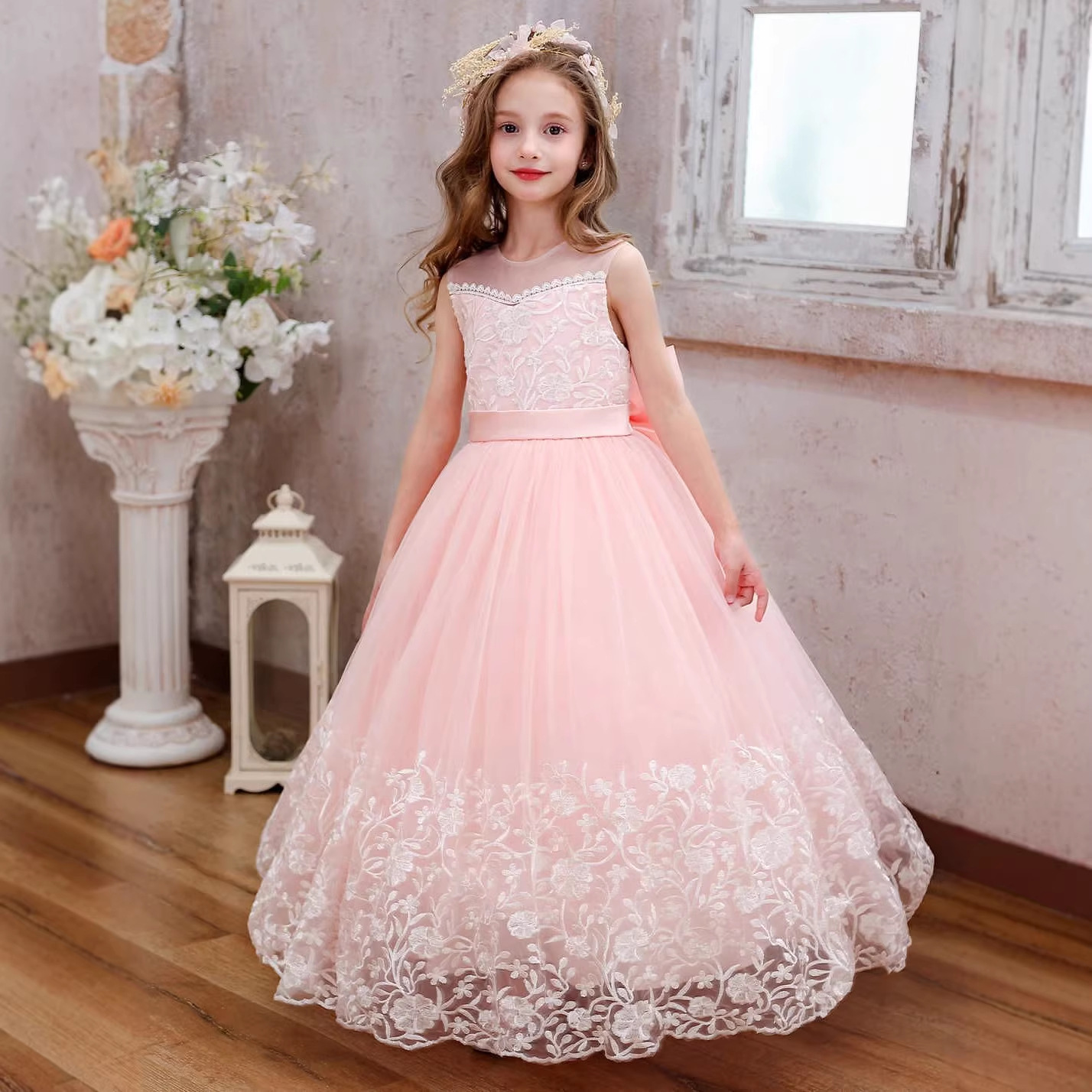 Prinzessinnenkleid Für Mädchen Aus Spitze Und Tüll Für Festtage_voghion.com
