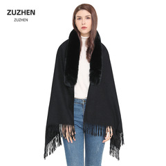 Cross-border fur collar scarf winter warm women's scarf shawl two-in-one Amazon thick evening shawl