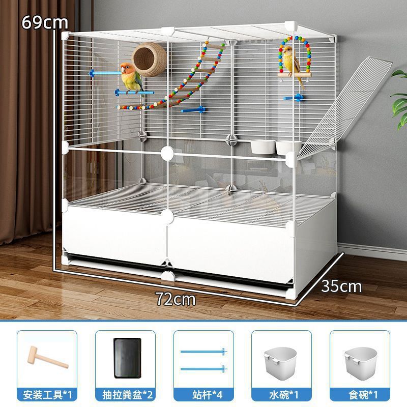 鸟笼子大号家用虎皮玄凤鹦鹉豪华别墅新型珍珠鸟绣眼八哥专用鸟笼|undefined