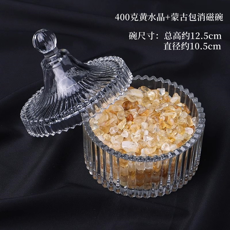 水晶消磁碗御守盐净化玻璃碗白水晶消磁碎石扩香石容器首饰收纳盒|undefined